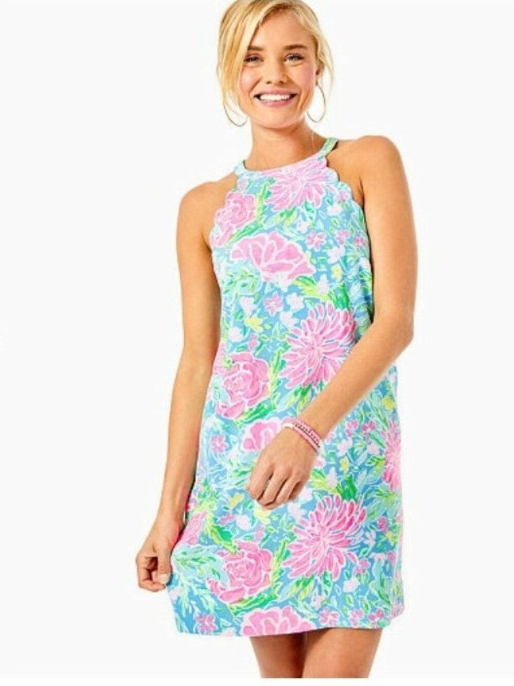 Lily Pulitzer Tabby Shift Dress Zanzibar Blue Bunny Business